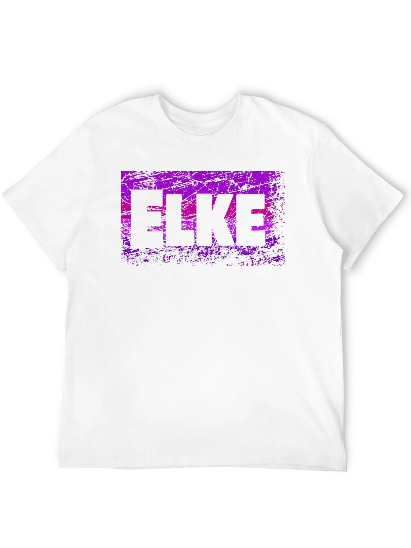 ELKE Purple Grunge Graphic Black T-Shirt