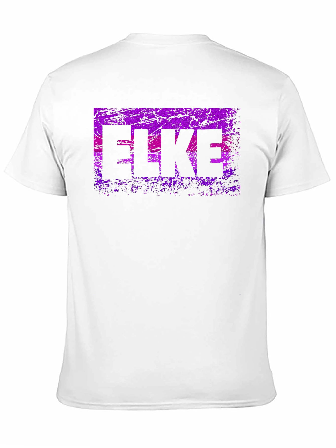 ELKE Purple Grunge Graphic Black T-Shirt