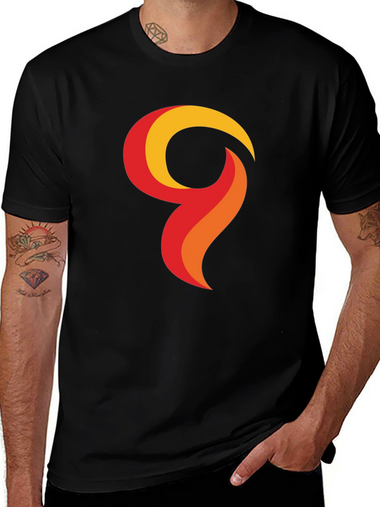 Bold Graphic Tee - Abstract Flame Design