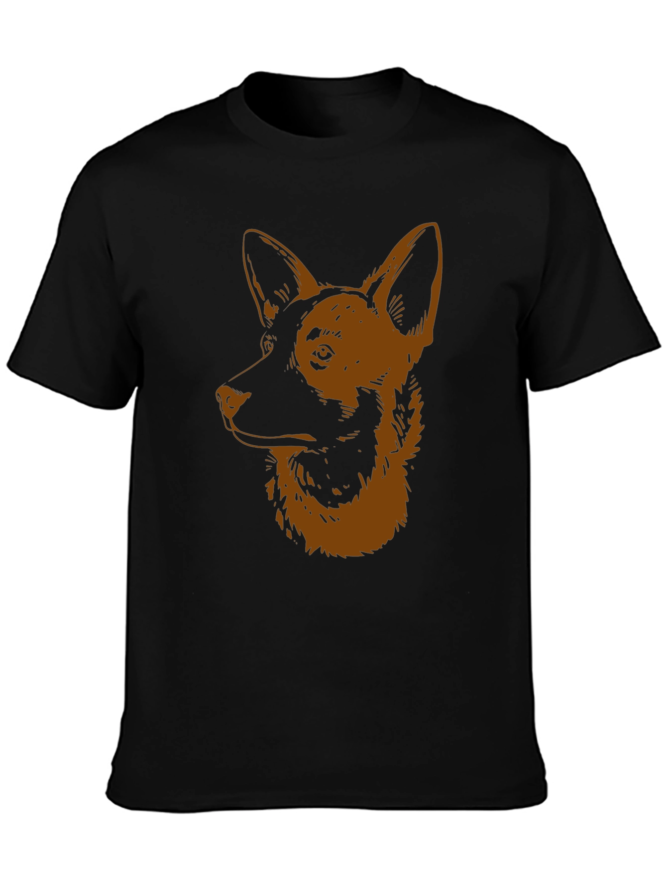 Dog Graphic Tee - Black Cotton Shirt