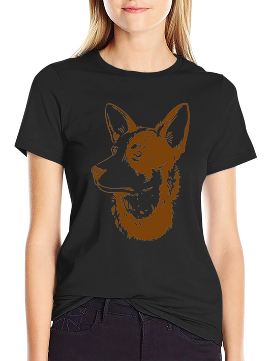 Dog Graphic Tee - Black Cotton Shirt