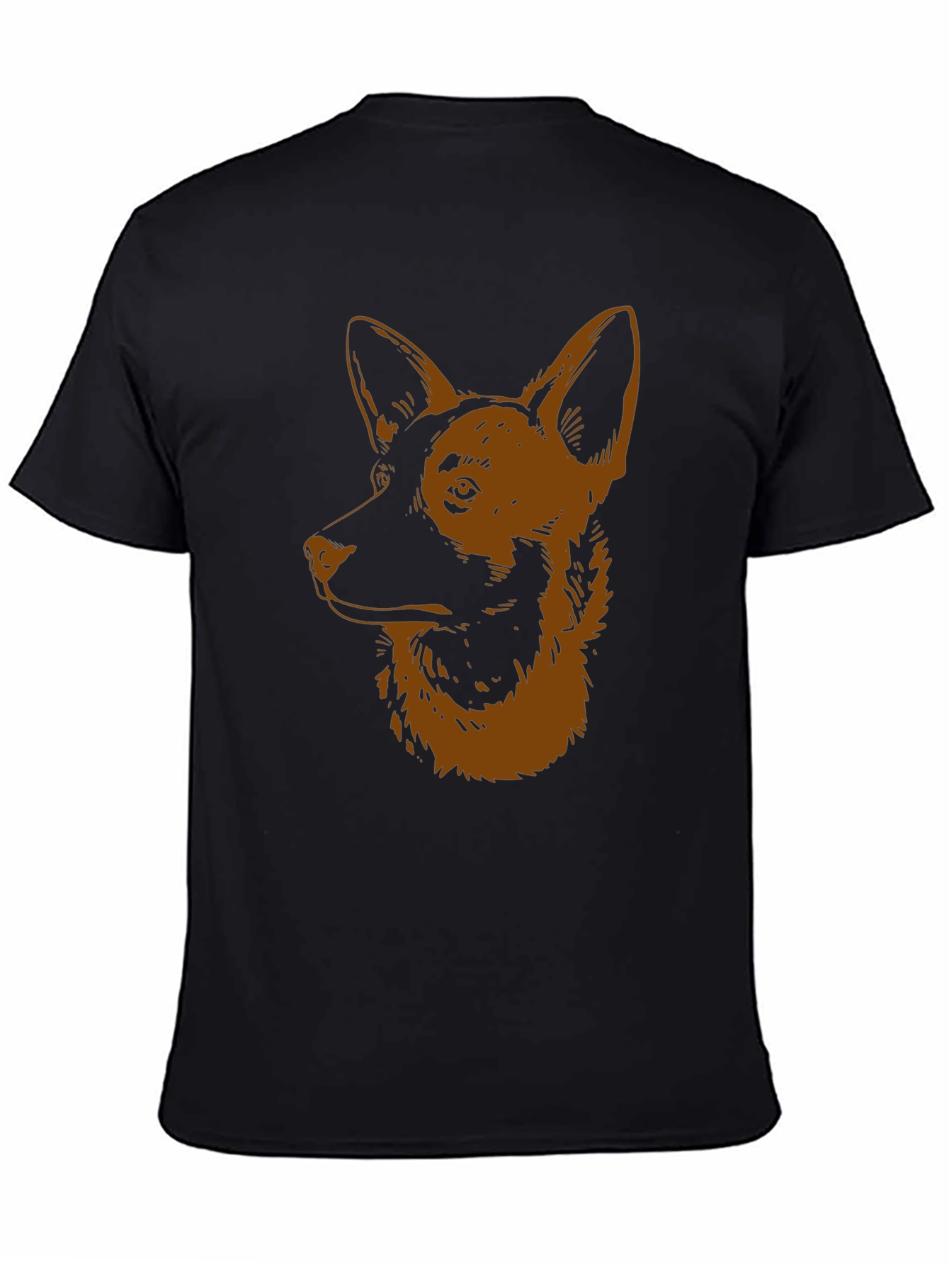 Dog Graphic Tee - Black Cotton Shirt