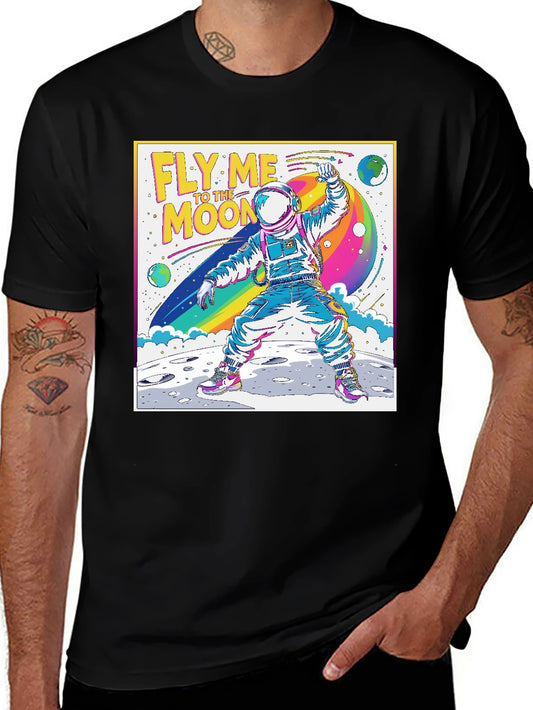 Fly Me to the Moon Graphic Tee - Retro Astronaut T-Shirt