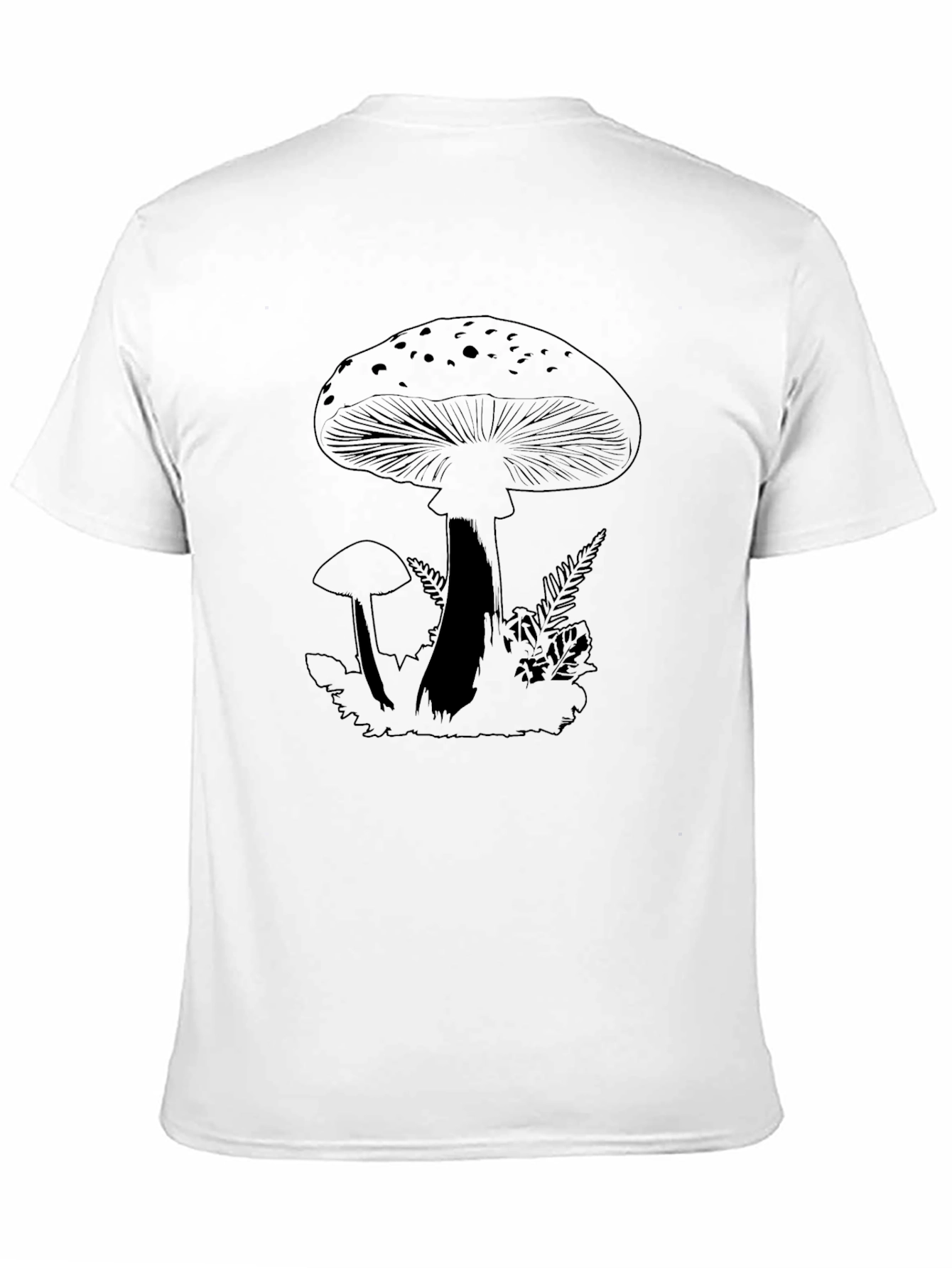 Mushroom Graphic Tee - Black Cotton T-Shirt