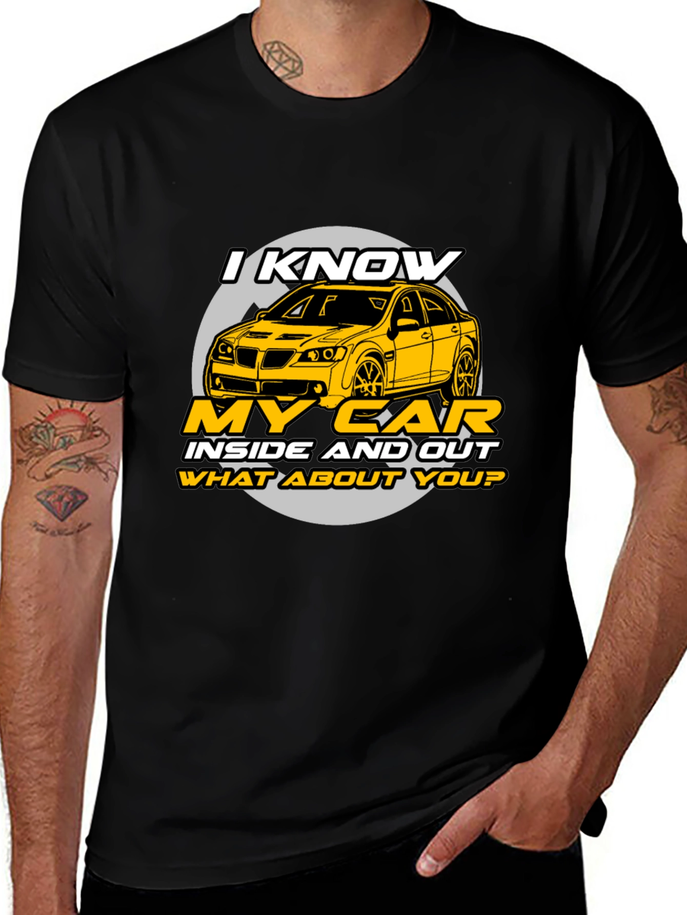 I Know My Car T-Shirt - Black Graphic Tee