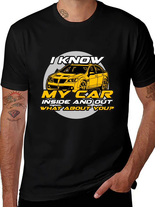 I Know My Car T-Shirt - Black Graphic Tee