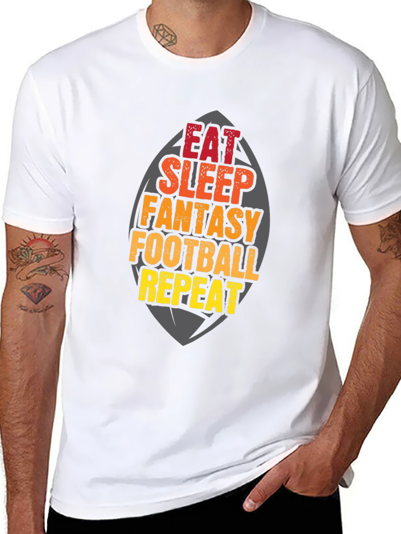 Eat Sleep Fantasy Football Repeat T-Shirt