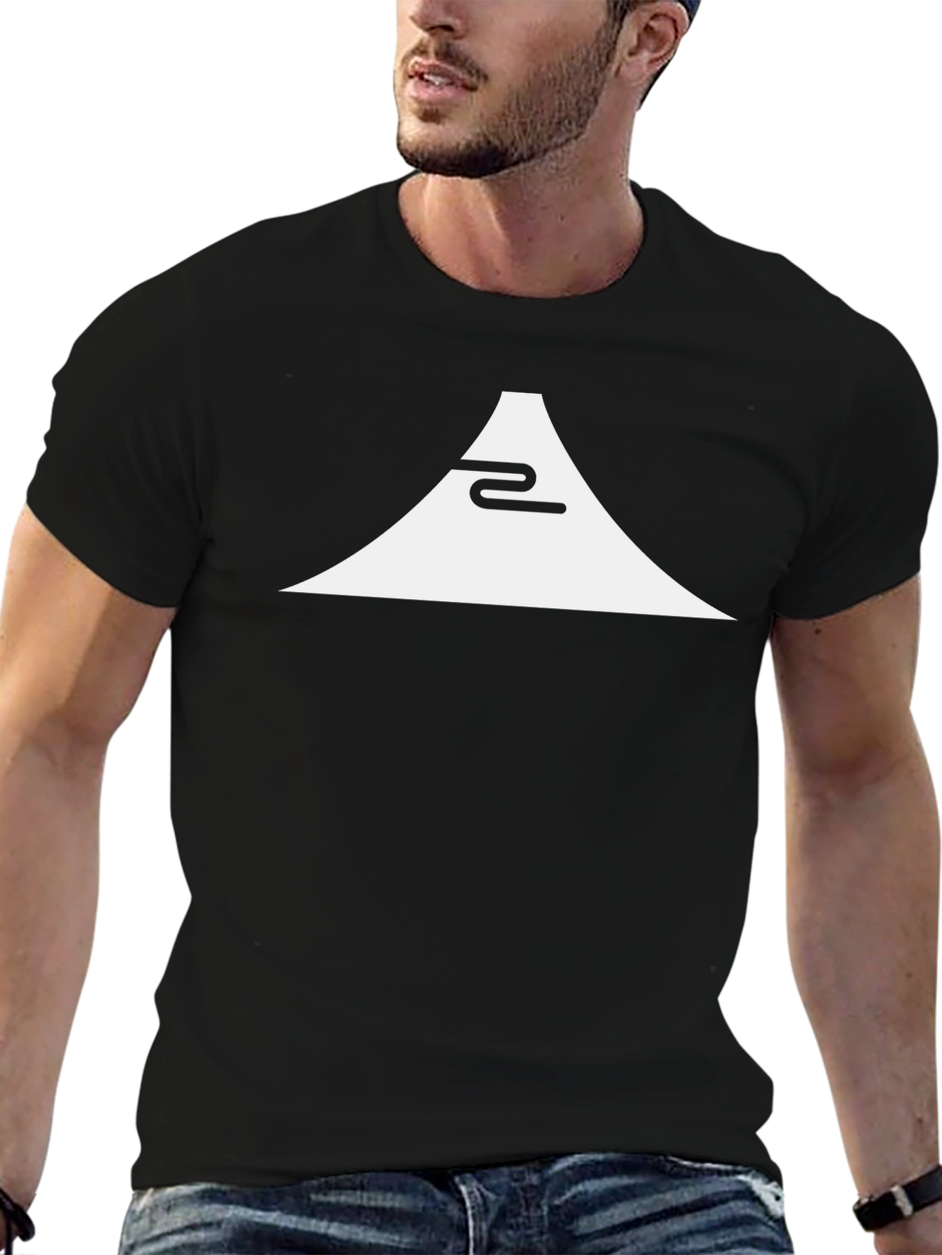Minimalist Mountain Graphic Black T-Shirt
