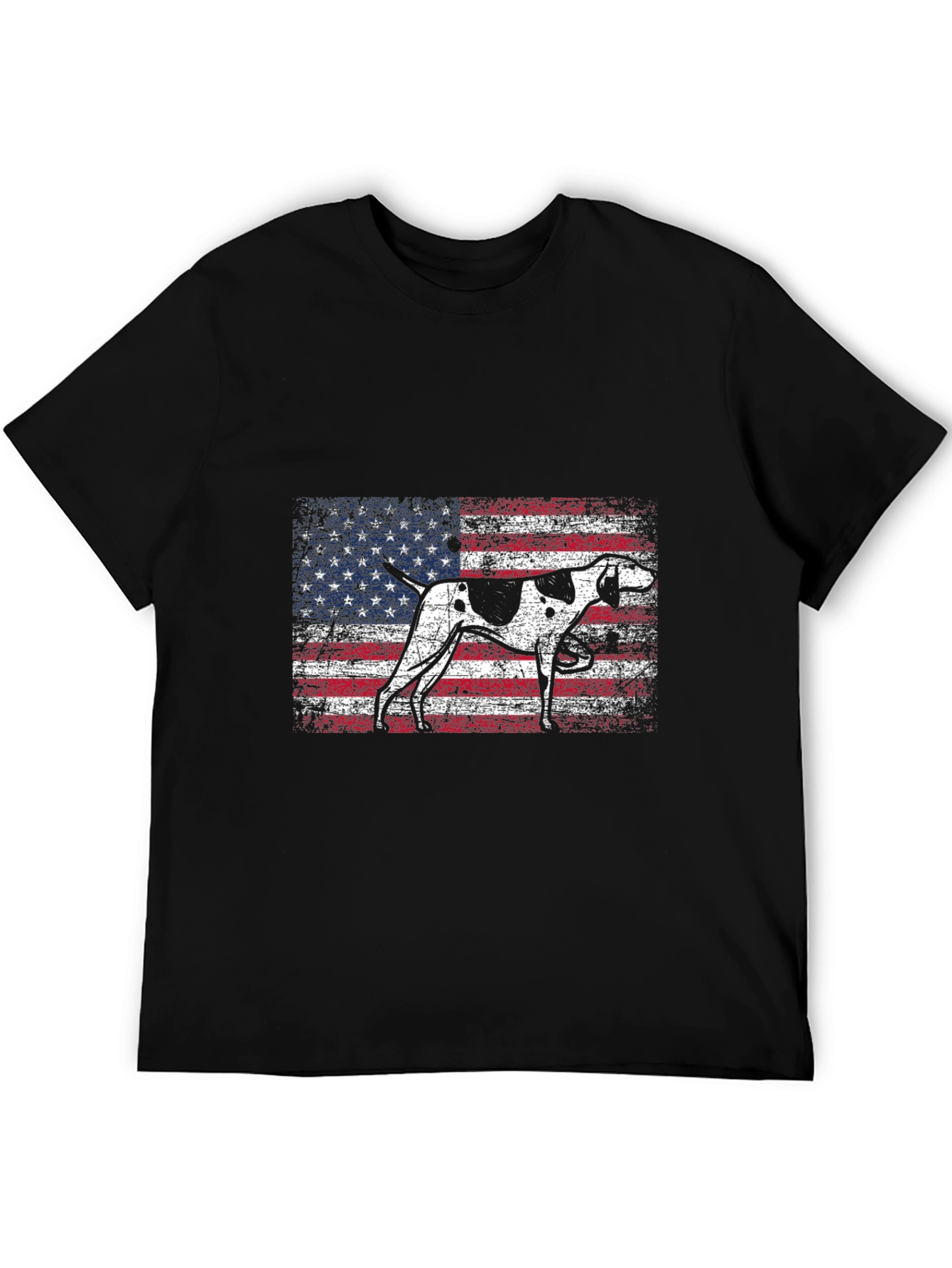 American Flag Dog Graphic T-Shirt