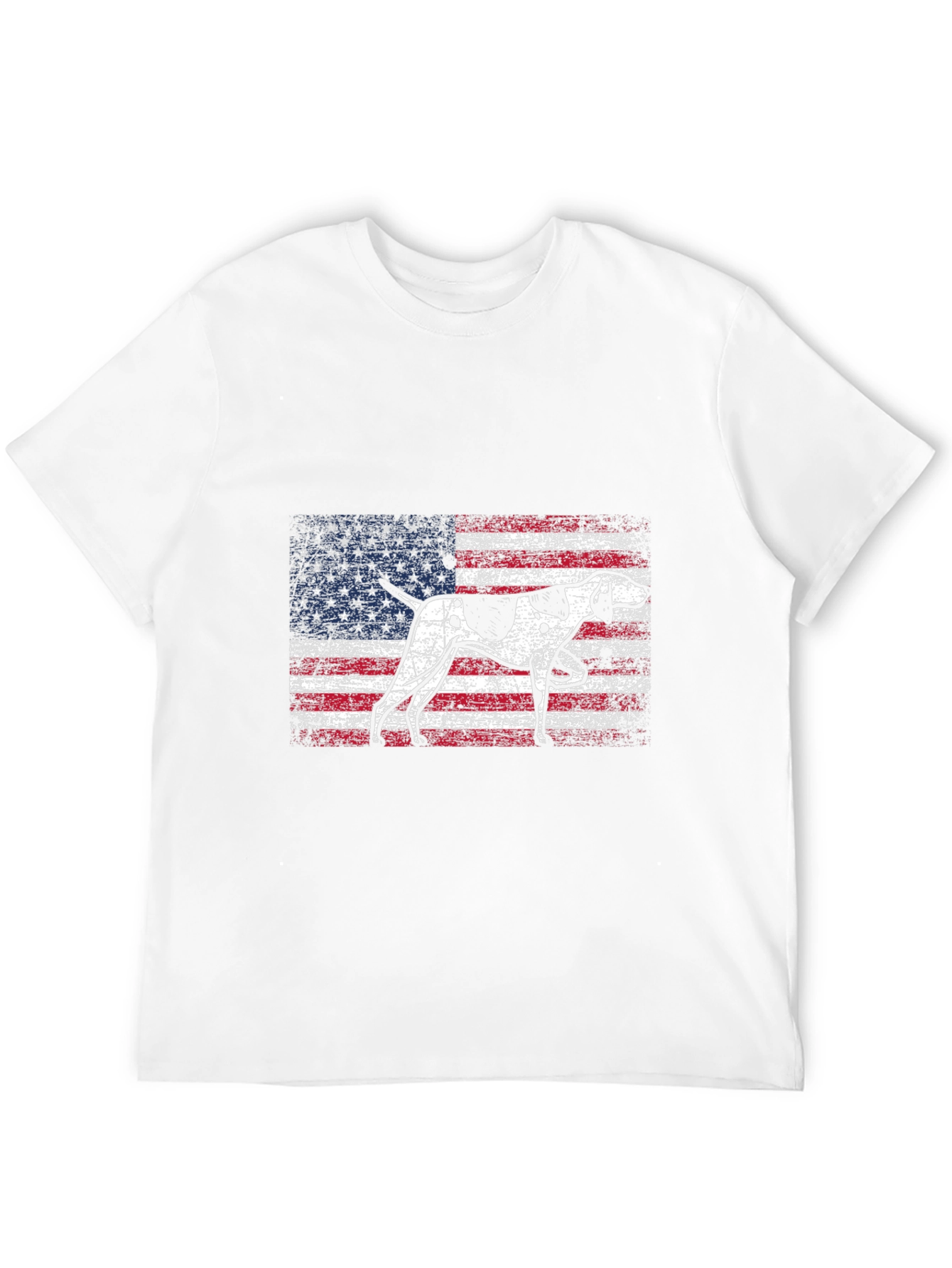 American Flag Dog Graphic T-Shirt