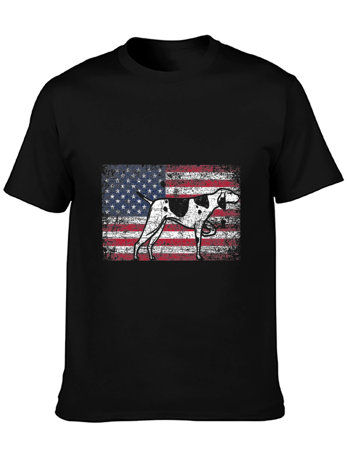 American Flag Dog Graphic T-Shirt