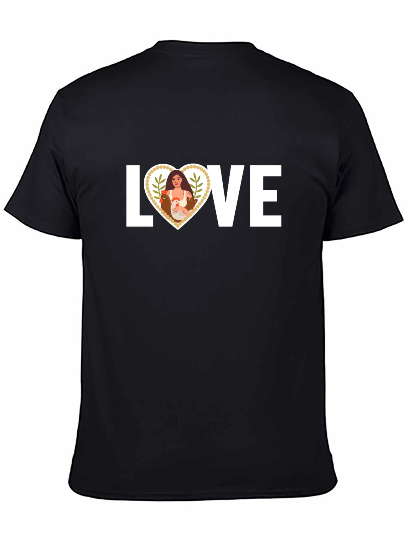 Love Chickens Black T-Shirt
