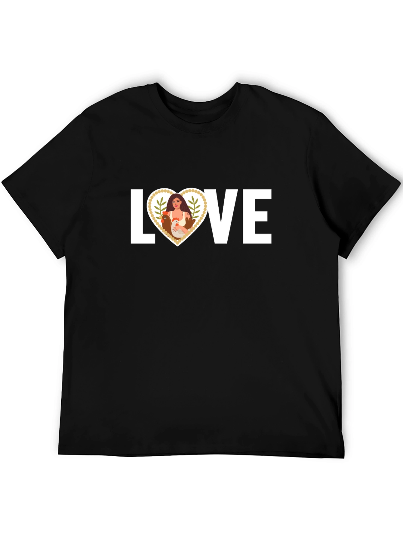 Love Chickens Black T-Shirt