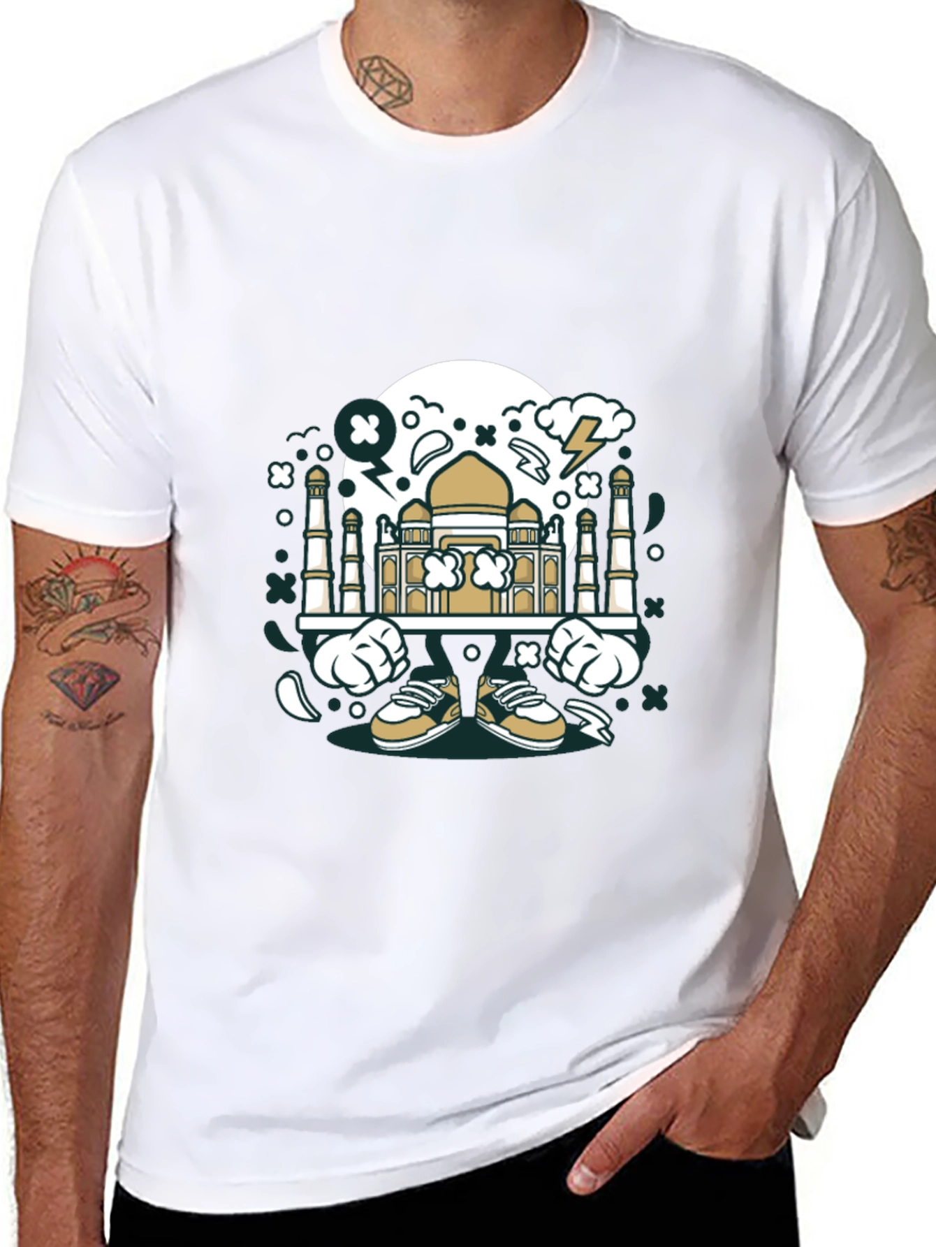 Graphic T-Shirt: Taj Mahal Cartoon Design