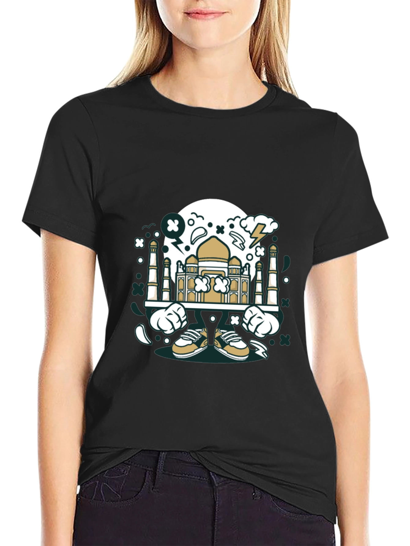 Graphic T-Shirt: Taj Mahal Cartoon Design