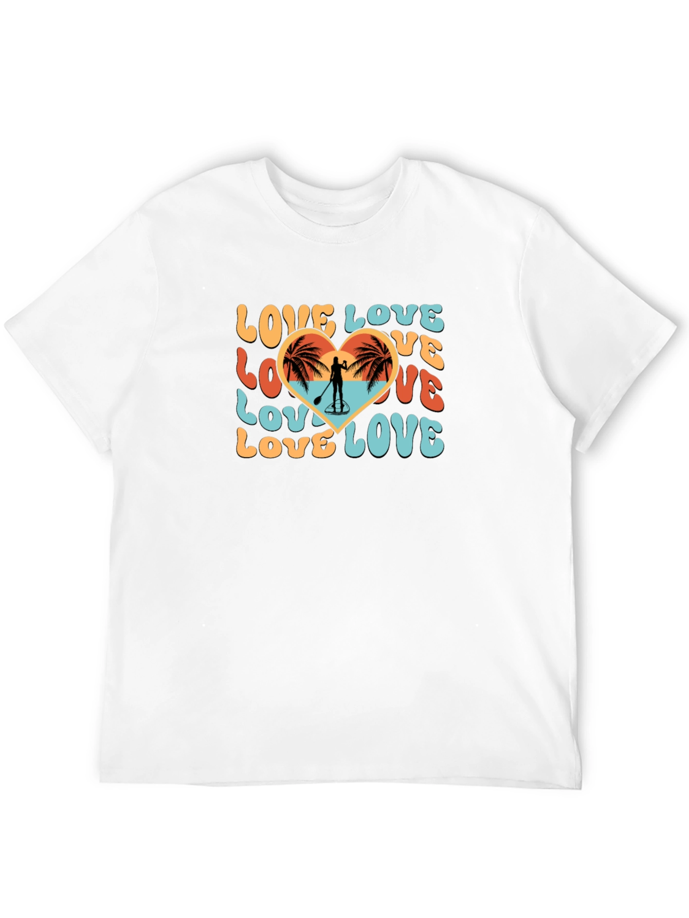 Love Paddleboard T-Shirt Beach Heart Tee