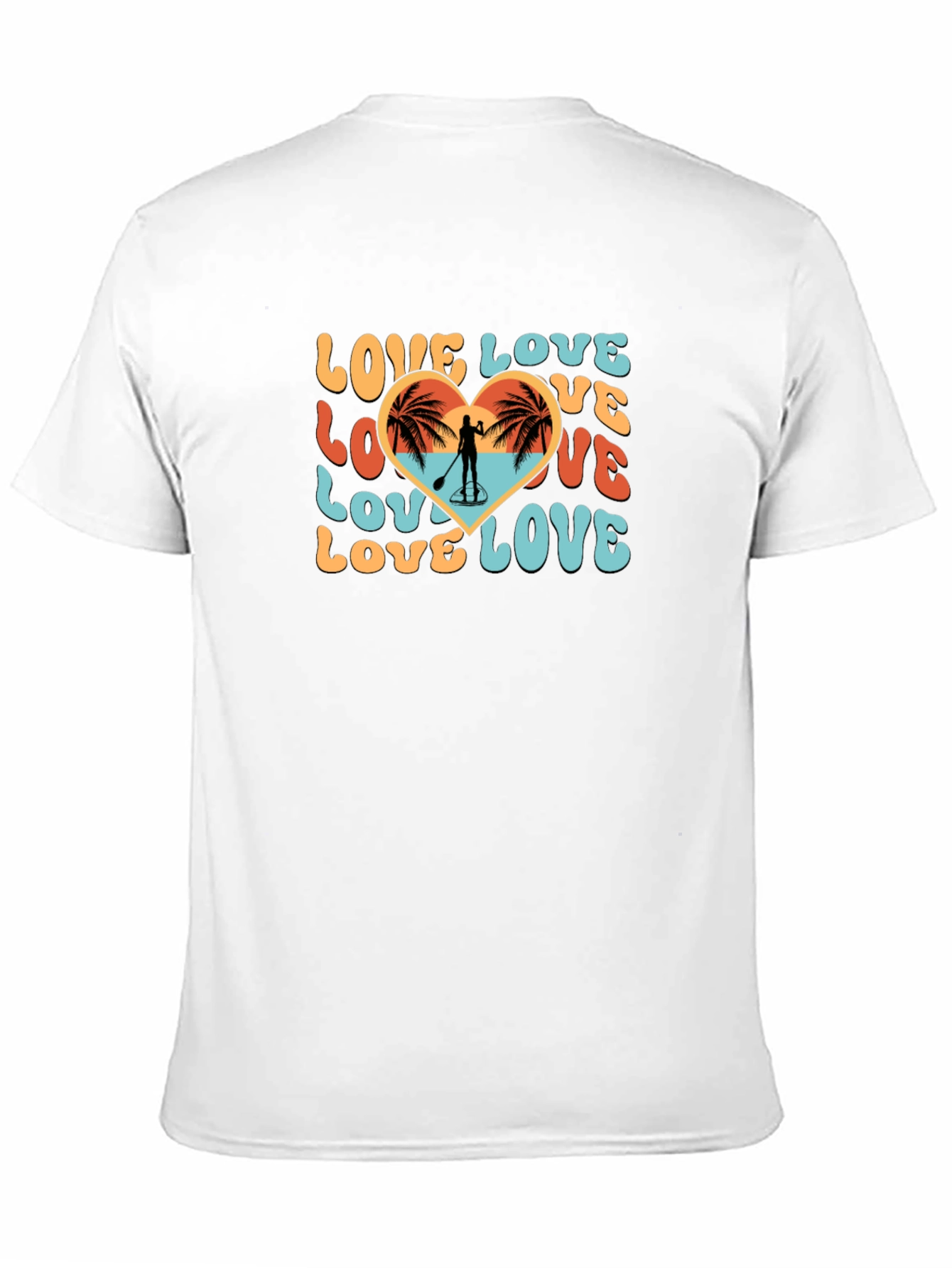 Love Paddleboard T-Shirt Beach Heart Tee