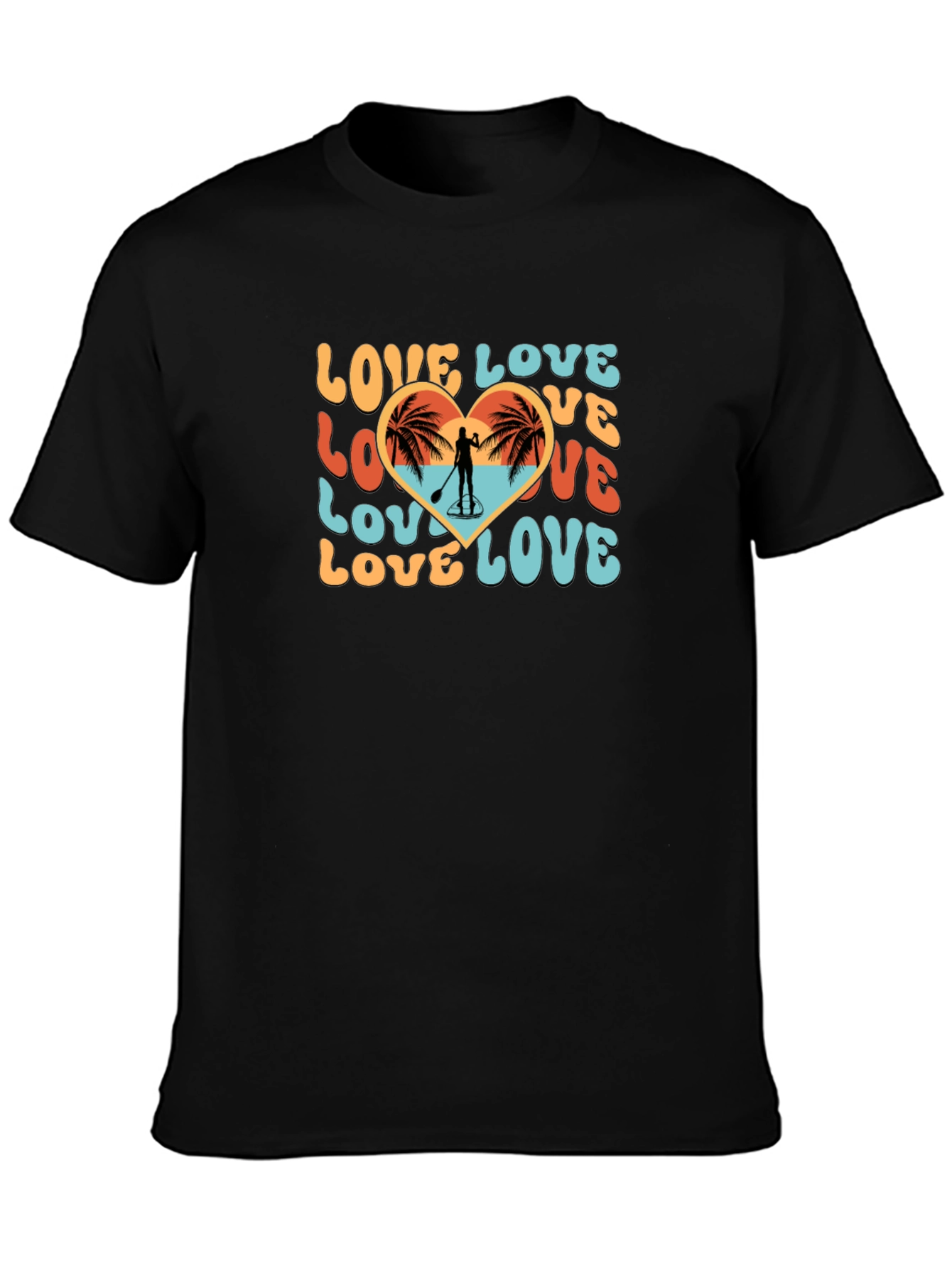 Love Paddleboard T-Shirt Beach Heart Tee