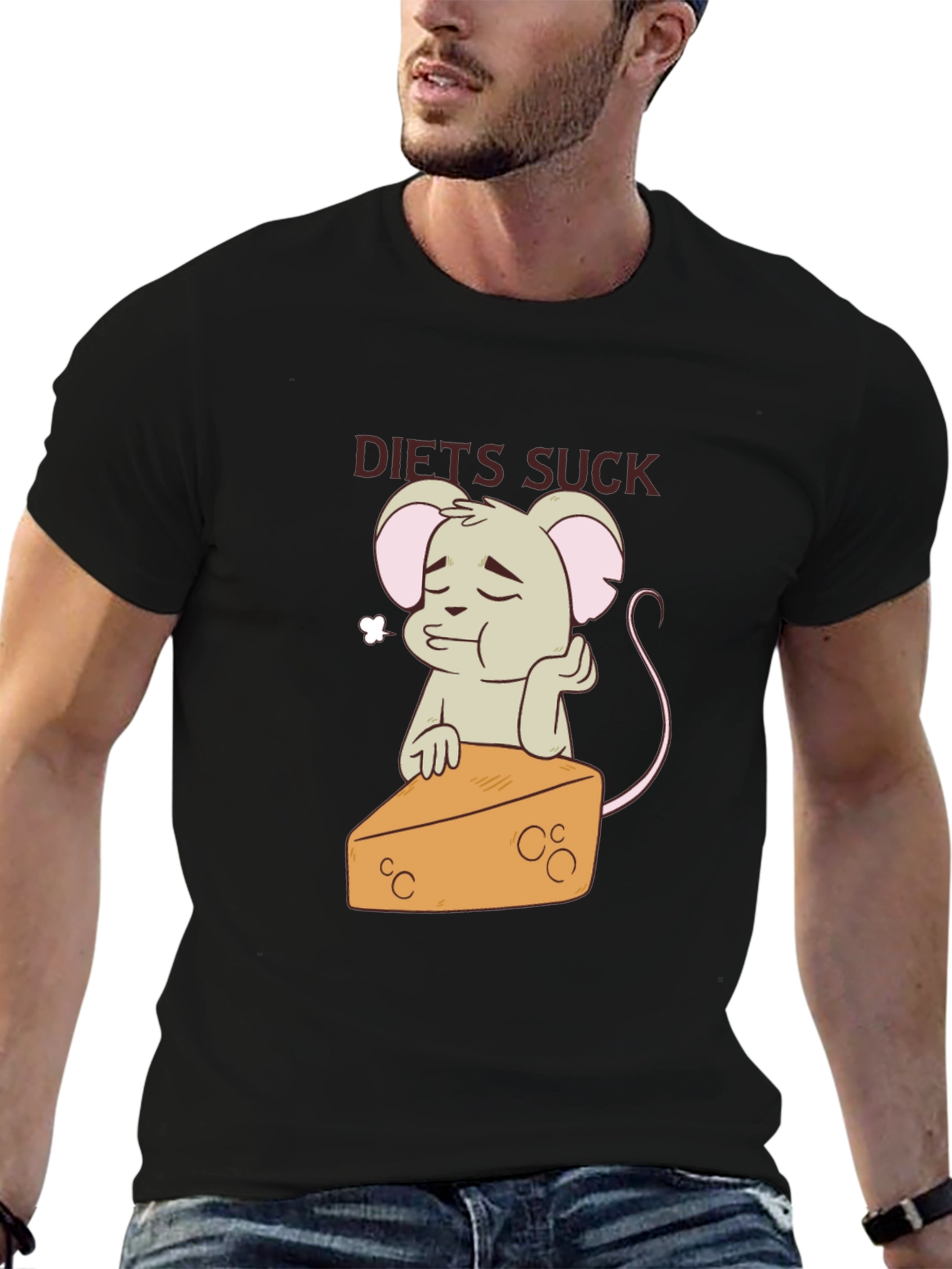 Diets Suck T-Shirt - Mouse & Cheese Graphic Tee