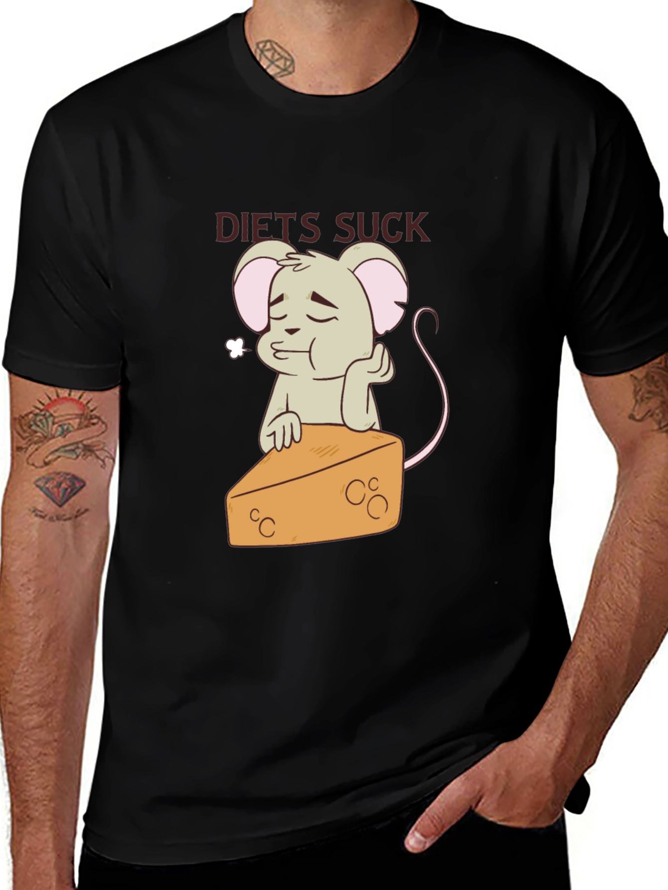 Diets Suck T-Shirt - Mouse & Cheese Graphic Tee