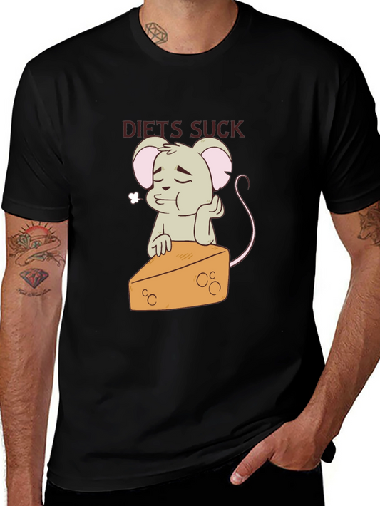 Diets Suck T-Shirt - Mouse & Cheese Graphic Tee