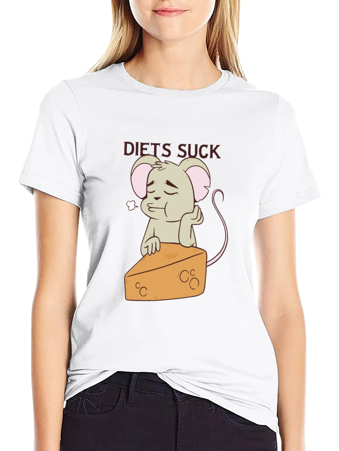 Diets Suck T-Shirt - Mouse & Cheese Graphic Tee