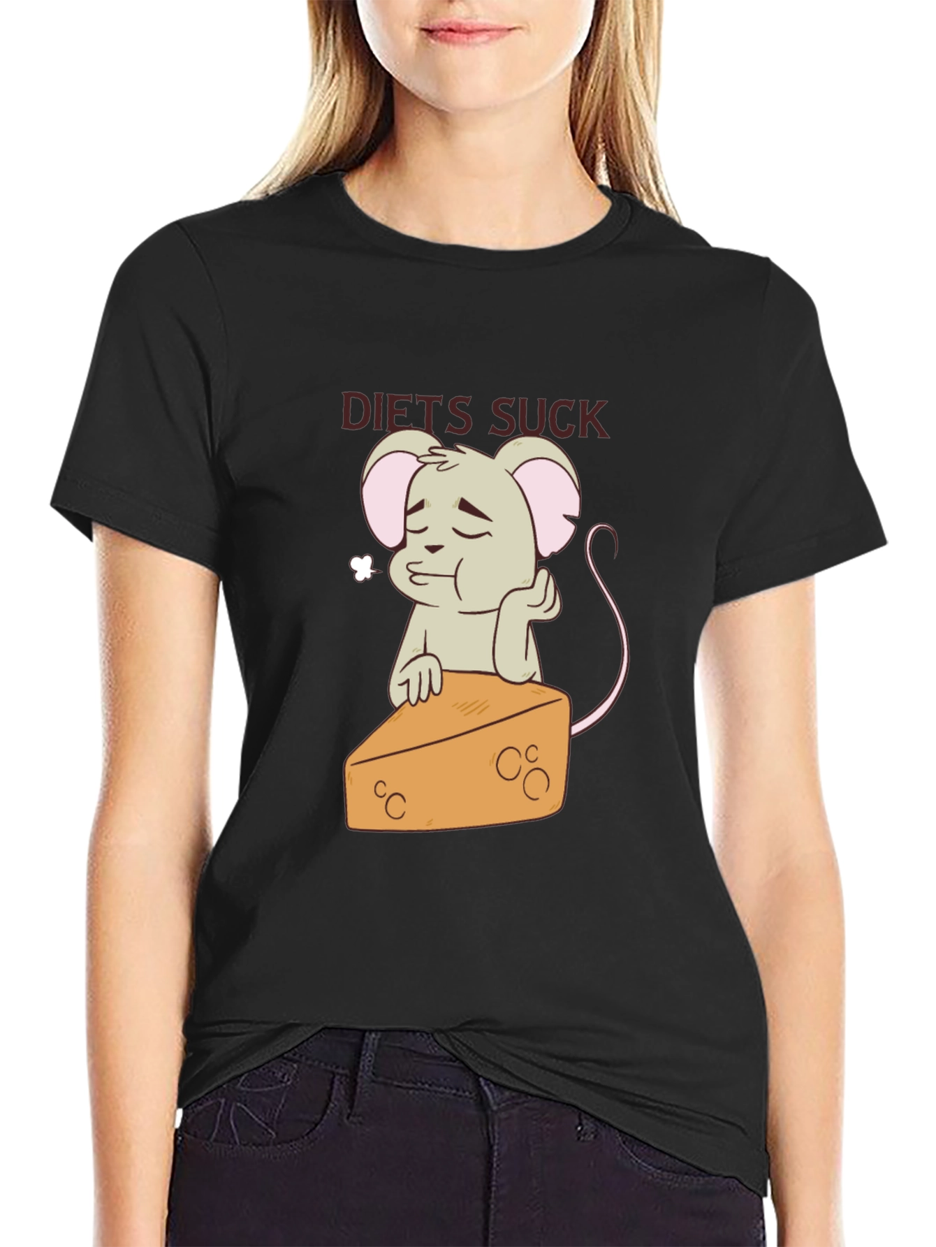 Diets Suck T-Shirt - Mouse & Cheese Graphic Tee