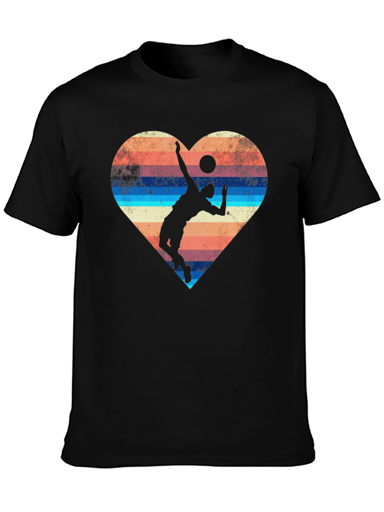 Volleyball Heart Graphic Tee - Sporty Style
