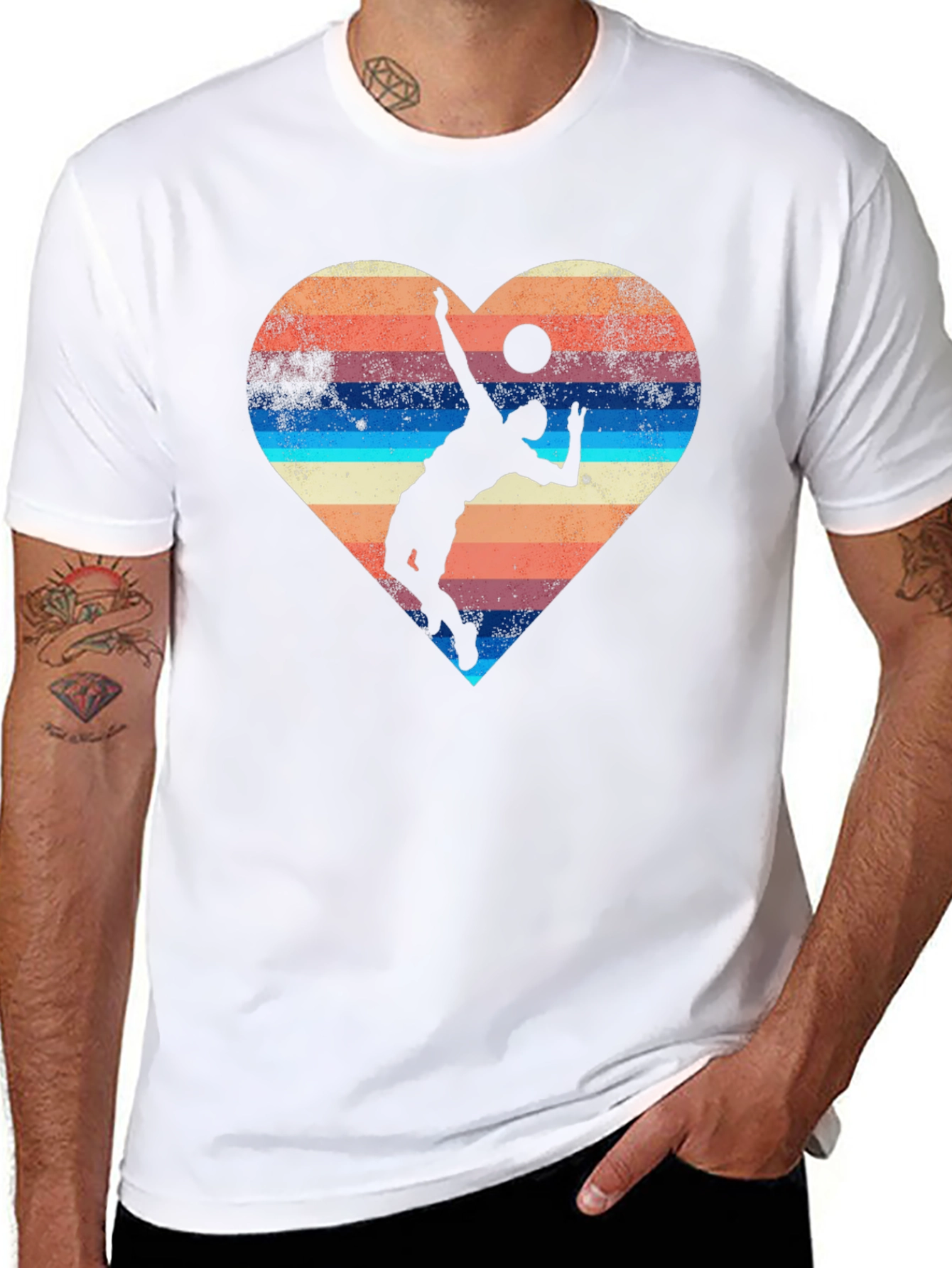 Volleyball Heart Graphic Tee - Sporty Style