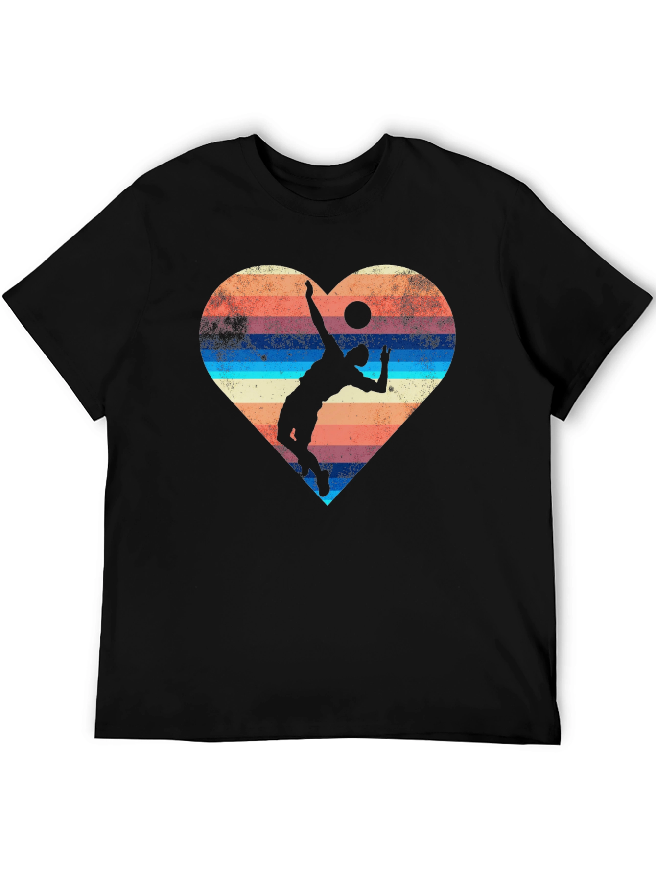Volleyball Heart Graphic Tee - Sporty Style