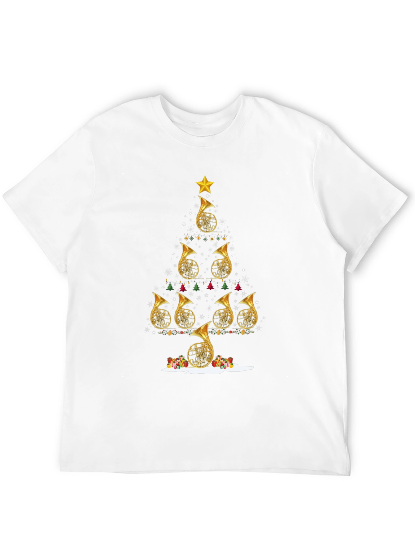French Horn Christmas Tree T-Shirt