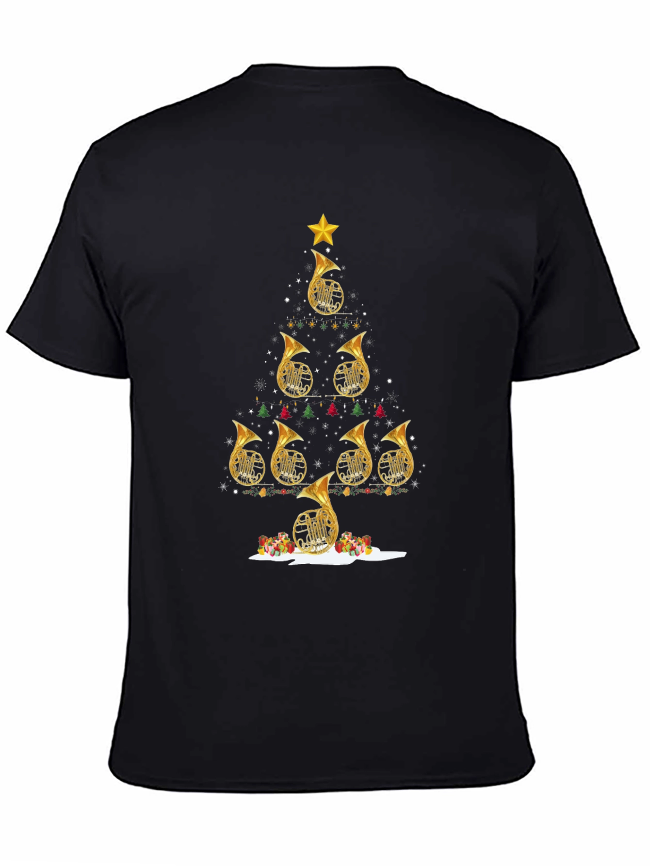 French Horn Christmas Tree T-Shirt