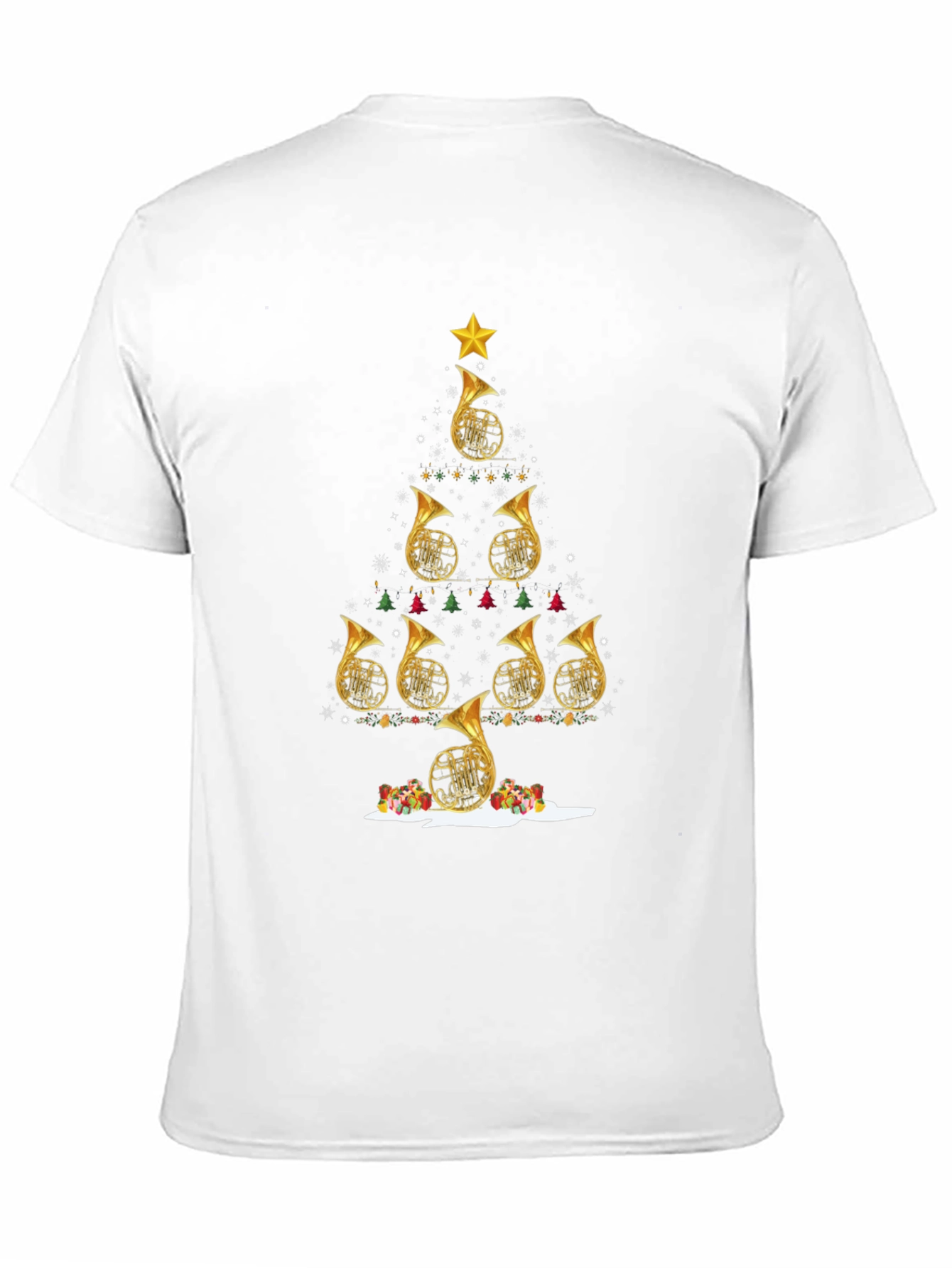French Horn Christmas Tree T-Shirt