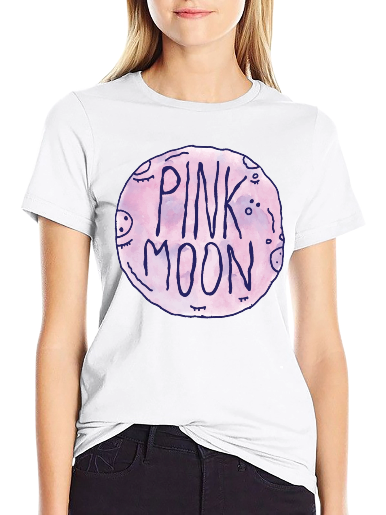 Pink Moon Graphic Tee - Unisex Black T-Shirt
