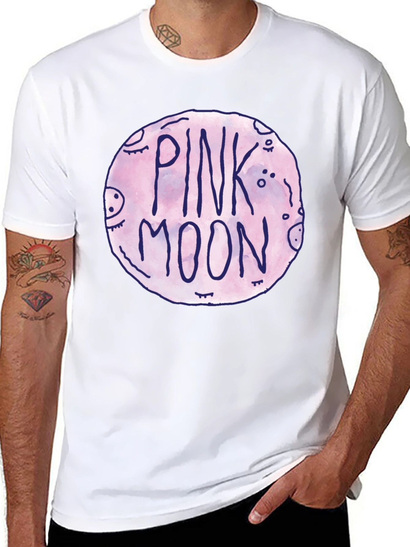 Pink Moon Graphic Tee - Unisex Black T-Shirt