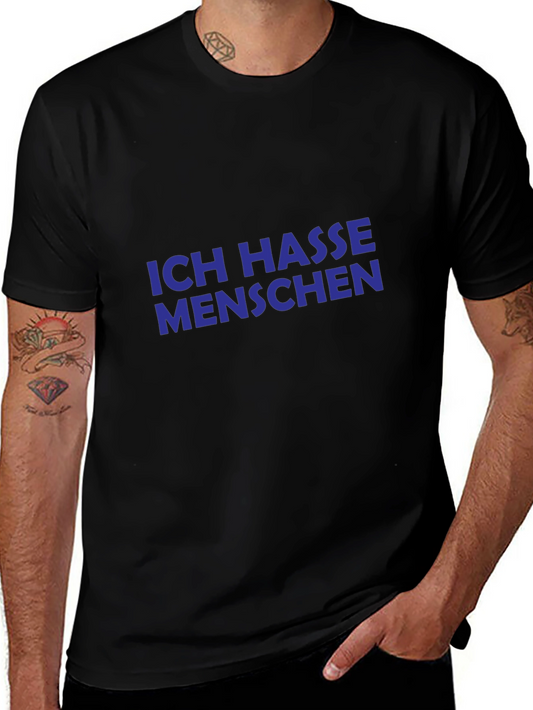 Ich Hasse Menschen T-Shirt - Black Novelty Tee