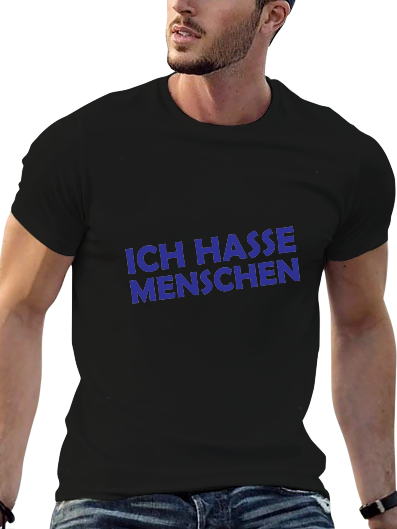 Ich Hasse Menschen T-Shirt - Black Novelty Tee