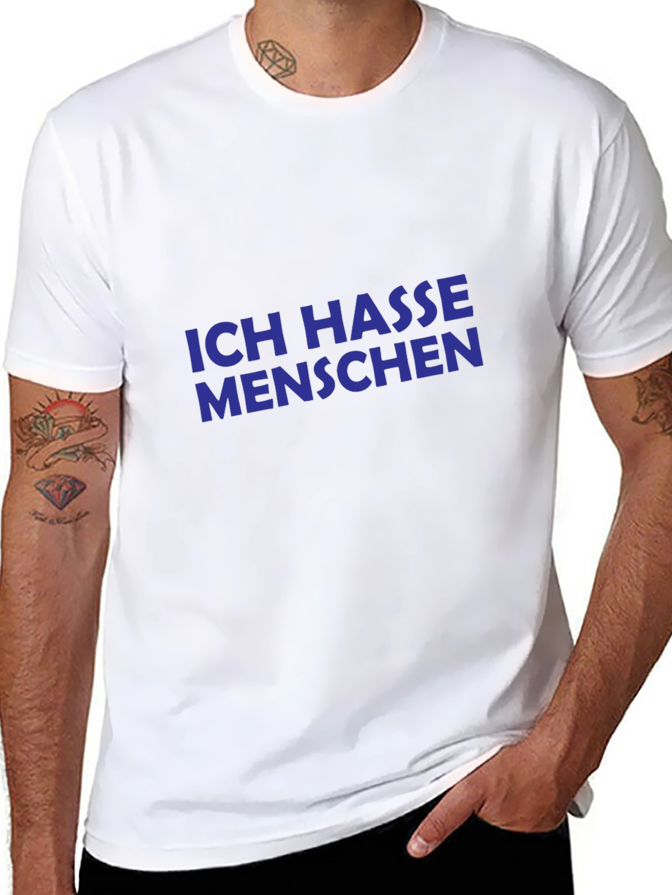 Ich Hasse Menschen T-Shirt - Black Novelty Tee