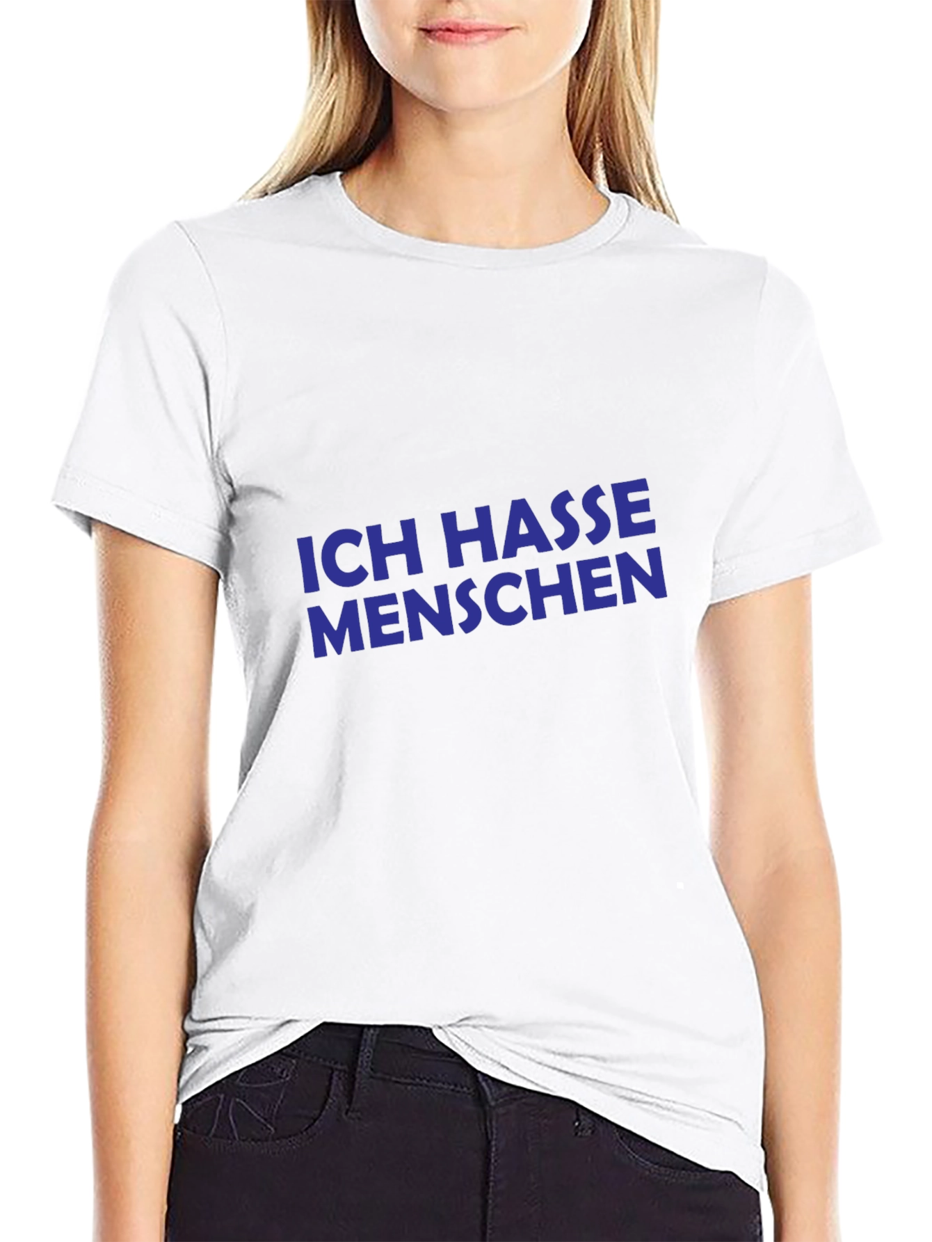 Ich Hasse Menschen T-Shirt - Black Novelty Tee