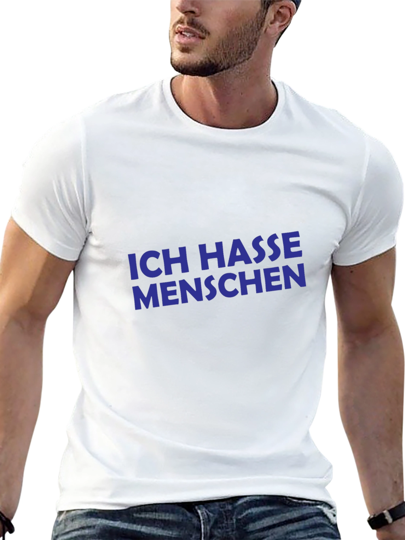 Ich Hasse Menschen T-Shirt - Black Novelty Tee