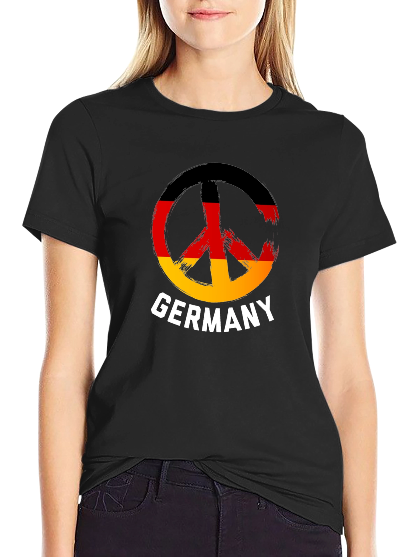 Germany Peace Symbol Tee - Black