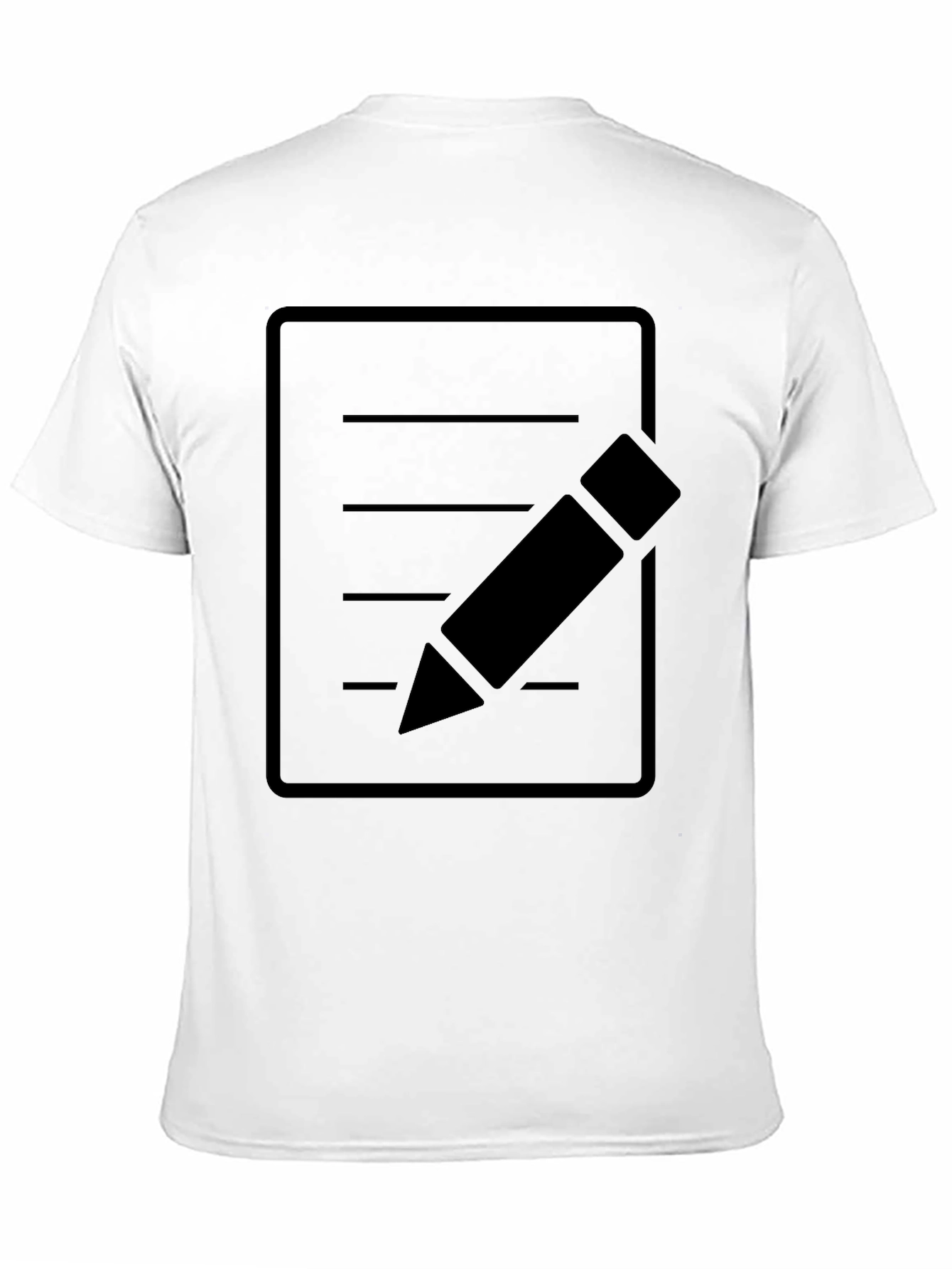 Minimalist Notepad and Pencil Graphic T-Shirt