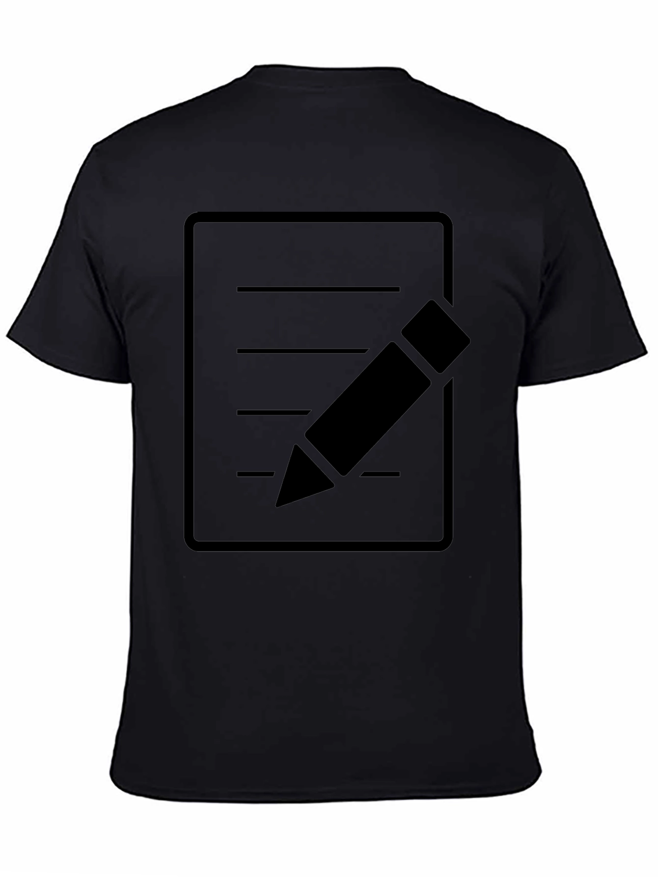 Minimalist Notepad and Pencil Graphic T-Shirt