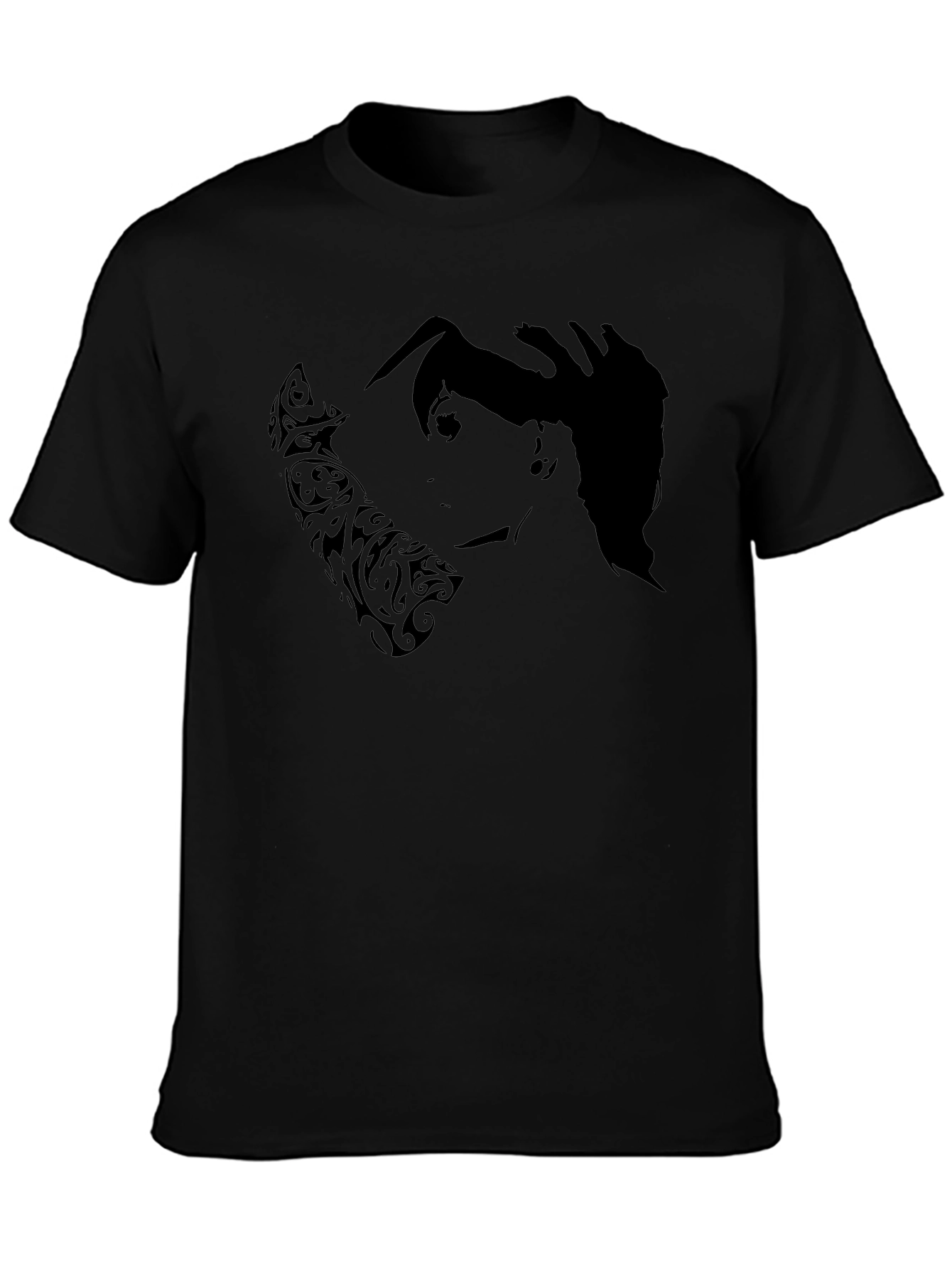 Edgy Silhouette Graphic Black T-Shirt
