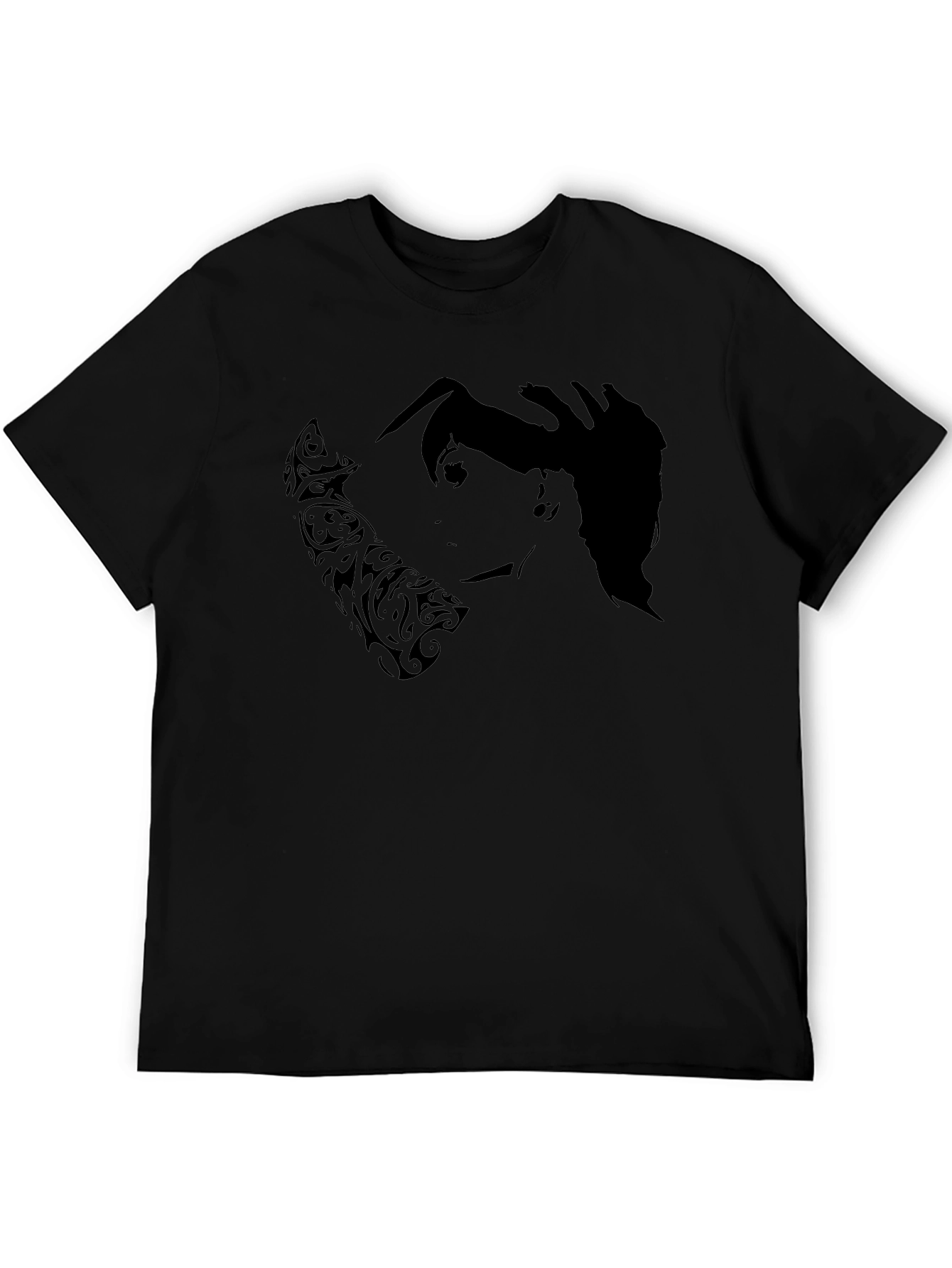 Edgy Silhouette Graphic Black T-Shirt