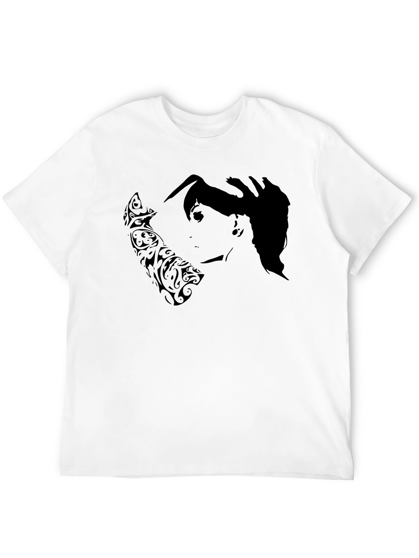 Edgy Silhouette Graphic Black T-Shirt