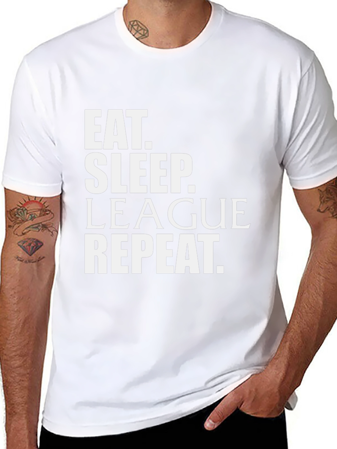 Eat Sleep League Repeat Black T-Shirt