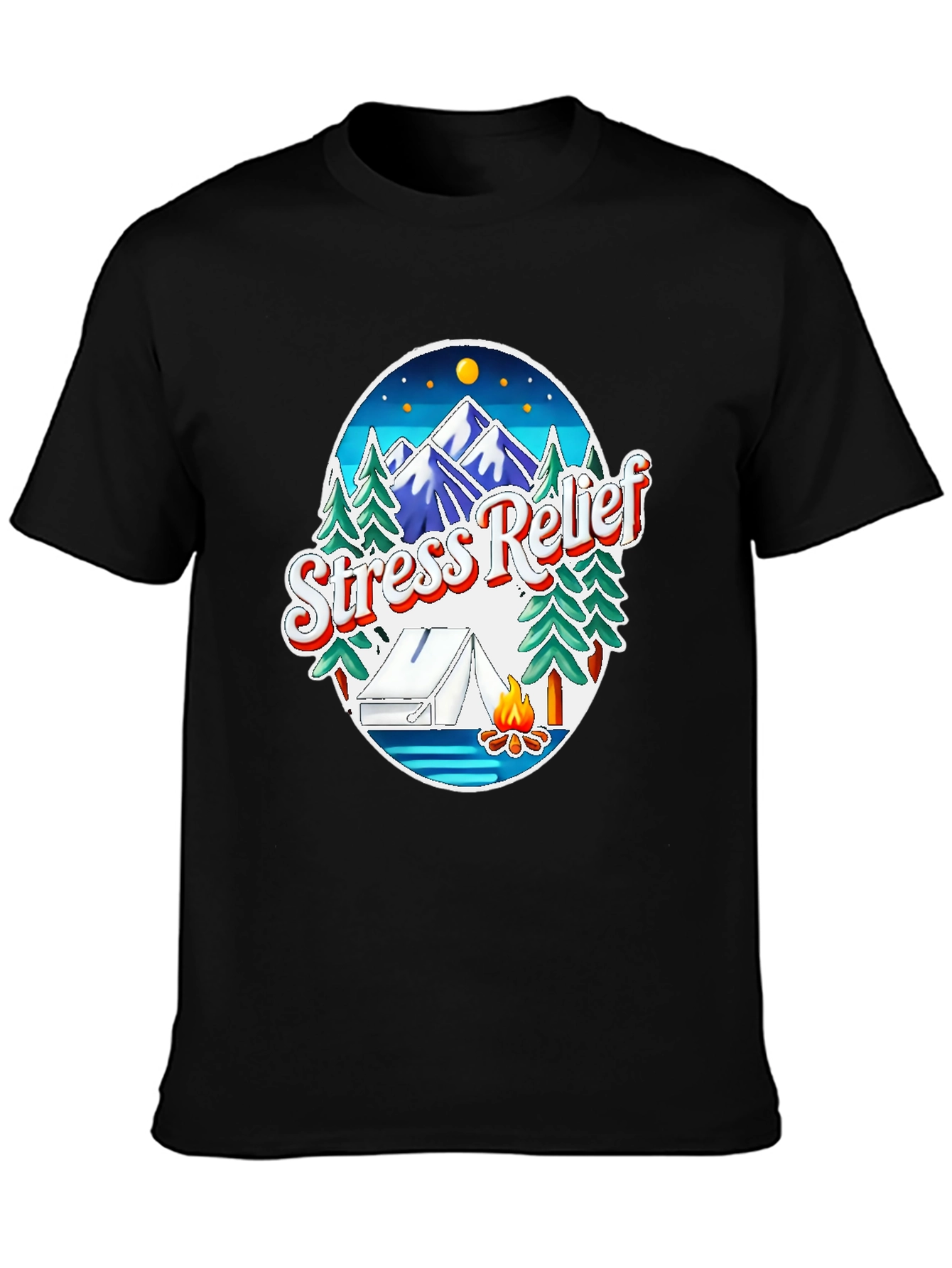 Stress Relief Camping Graphic Tee