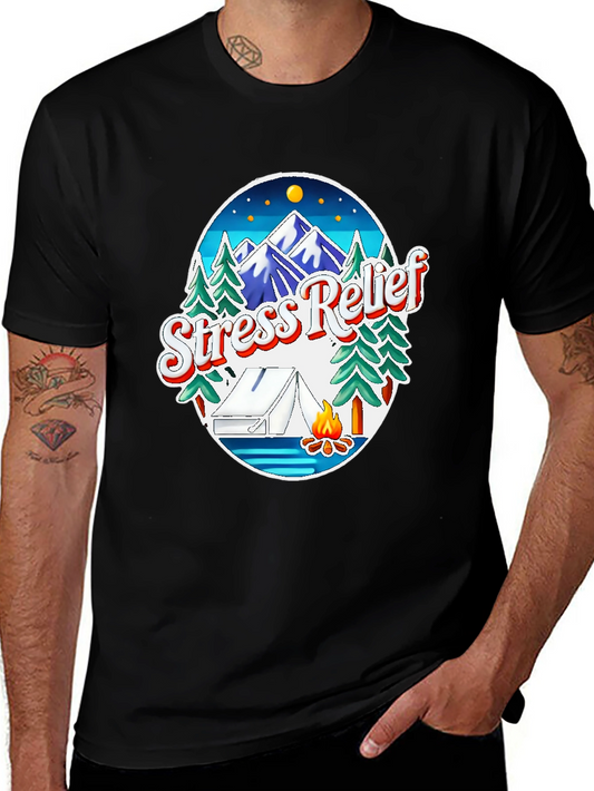 Stress Relief Camping Graphic Tee