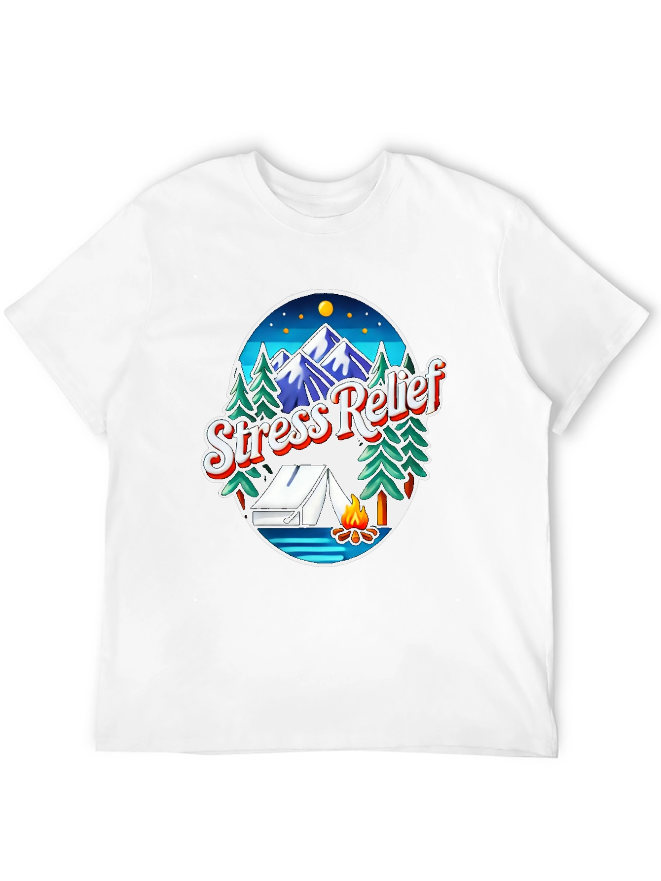 Stress Relief Camping Graphic Tee